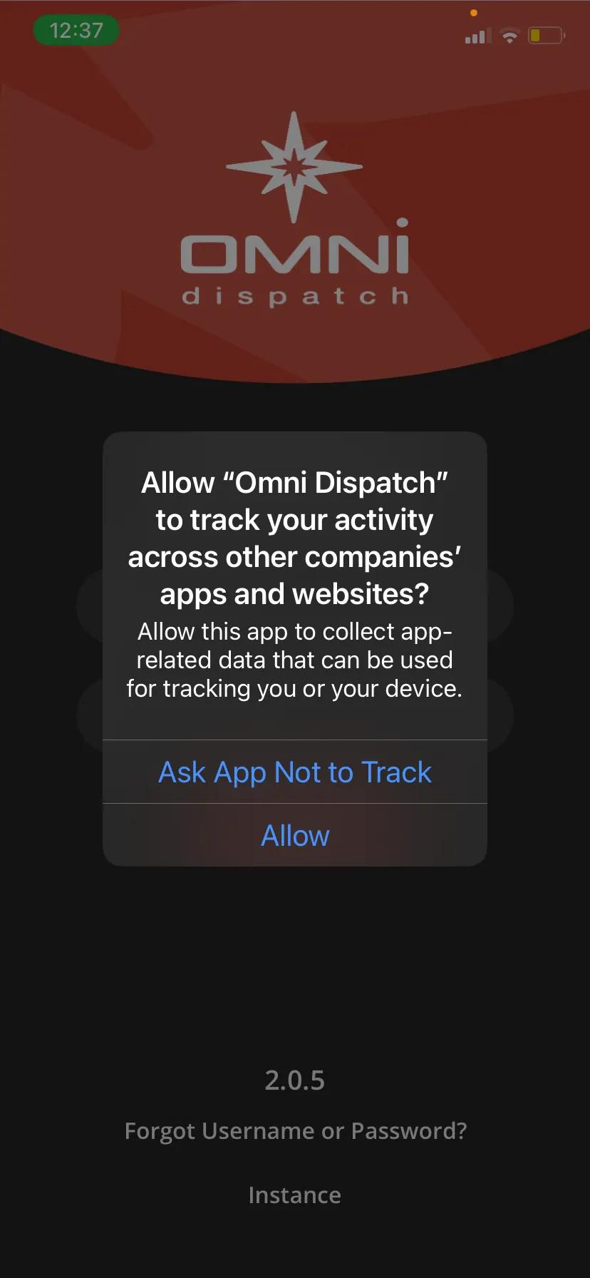 When asked to allow Omni Dispatch to track your activity across other companies, select Allow.
