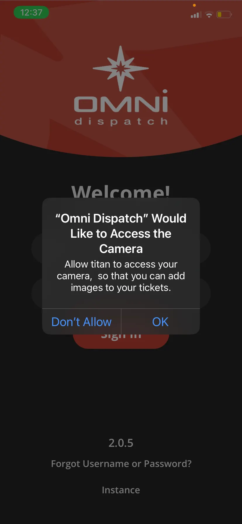 When asked to allow access to the camera, select OK.