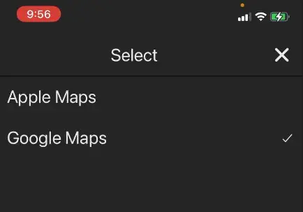 Select the desired default map. 